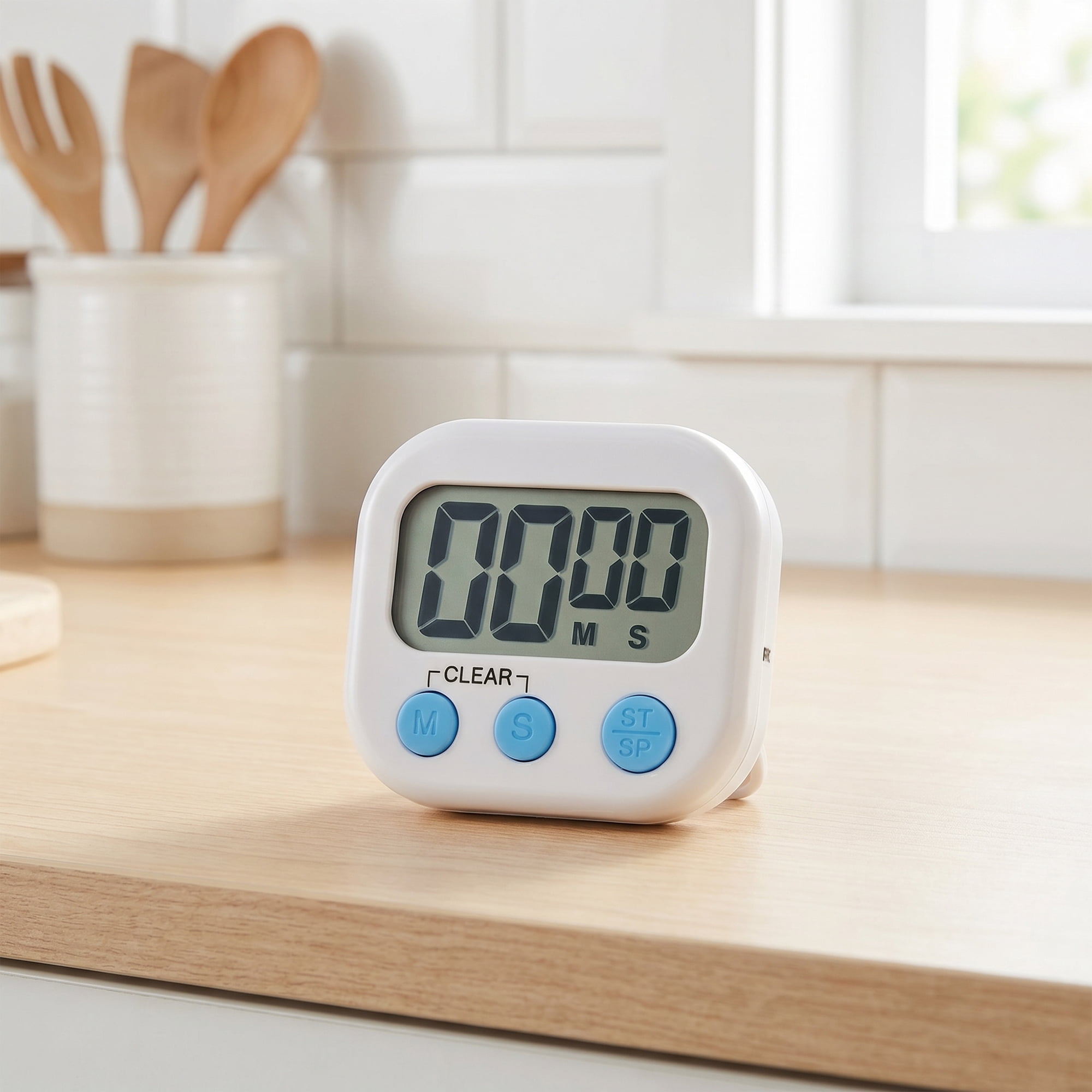 Unique Bargains Loud Alarm Magnetic Backing Kitchen Timer for Cooking White-A