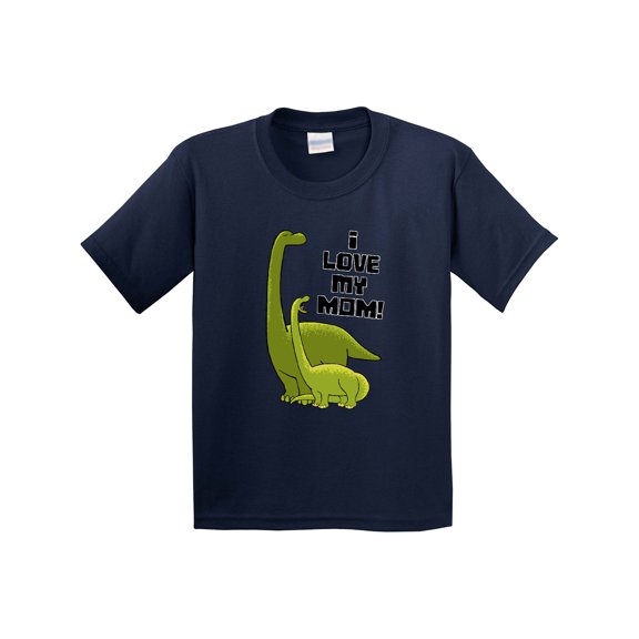 Inktastic I Love My Mom with Baby and Mommy Brontosaurus Youth T-Shirt