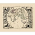 thumbnail image 3 of Tallis 14x12 Black Modern Framed Museum Art Print Titled - Eastern Hemisphere - Tallis 1851, 3 of 5