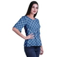 thumbnail image 3 of Moomaya Haut Col Rond Imprimé pour Femme Blouse Manches Coude Tunique Formelle Wear, 3 of 5