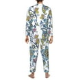 thumbnail image 5 of Kll Flowers And Butterflies Sleepwear Mens Flannel Pajamas,Long Cotton Pj Set, 5 of 9