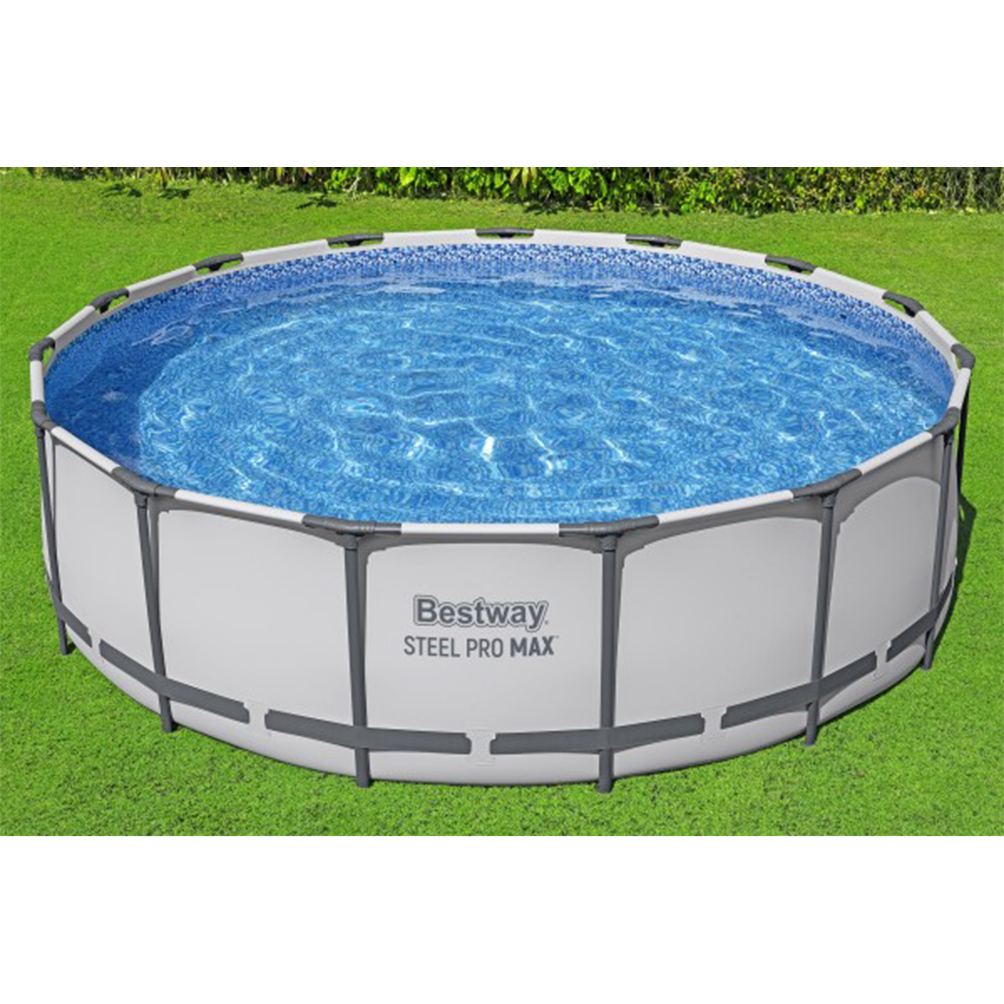 Bestway: Steel Pro MAX 15' X 48" Above Ground Pool Set - 4231 Gallon, Outdoor Family Pool, Corrosion & Puncture Resistant, Includes Filter, Pump, Ladder & Cover