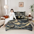 thumbnail image 4 of Feelyou Ocean Wave Teen Full Size Comforter Sets, Vintage Japanese Bedding Sets, 3pcs, 4 of 8