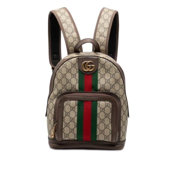Pre-Owned Gucci Ophidia GG Supreme Backpack 547965 Beige Multicolor Leather Women's... (Good)