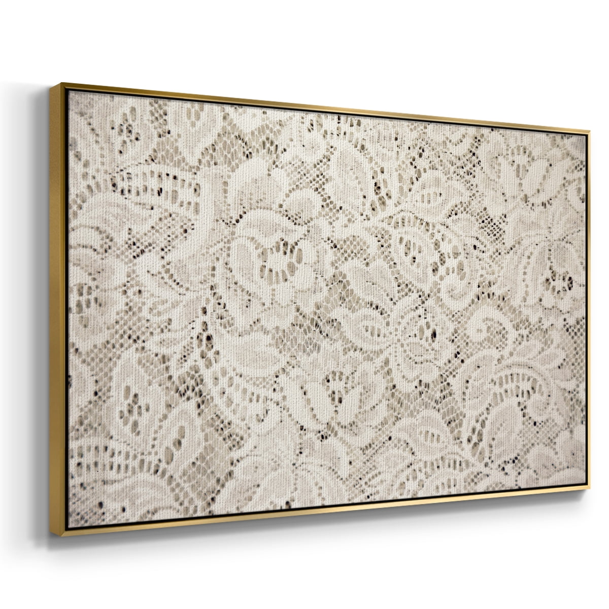 Vintage Abstract Print-XX Framed in Gold Wood Gallery Wrapped Canvas 25 in. x 37 in.