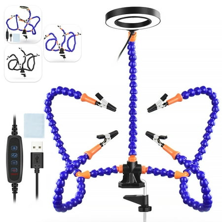 

GUSTVE Helping Hands Workstation Vise Holder | Flexible Third Hand Clamp | Hold Circuit Board 360° Adjustable Welding Station Clamp Holder Kit