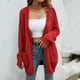 thumbnail image 3 of Chaquetas de tartán elegante Gibobby Abrigo de punto Cárdigan de manga larga de invierno Rojo L, 3 of 4