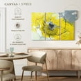 thumbnail image 5 of Elephant Stock Bright Yellow Flower Wall Art - Horizontal Multi Panel Canvas - Lobby Wall Decor - Floral And Botanical Multi Panel - Black And Yellow Decor - 65" x 42", 5 of 8