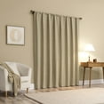 thumbnail image 2 of Sun Zero Bronte Floral Jacquard 100% Blackout Rod Pocket Curtain Panel, 50"W X 84"L, Taupe, 2 of 8