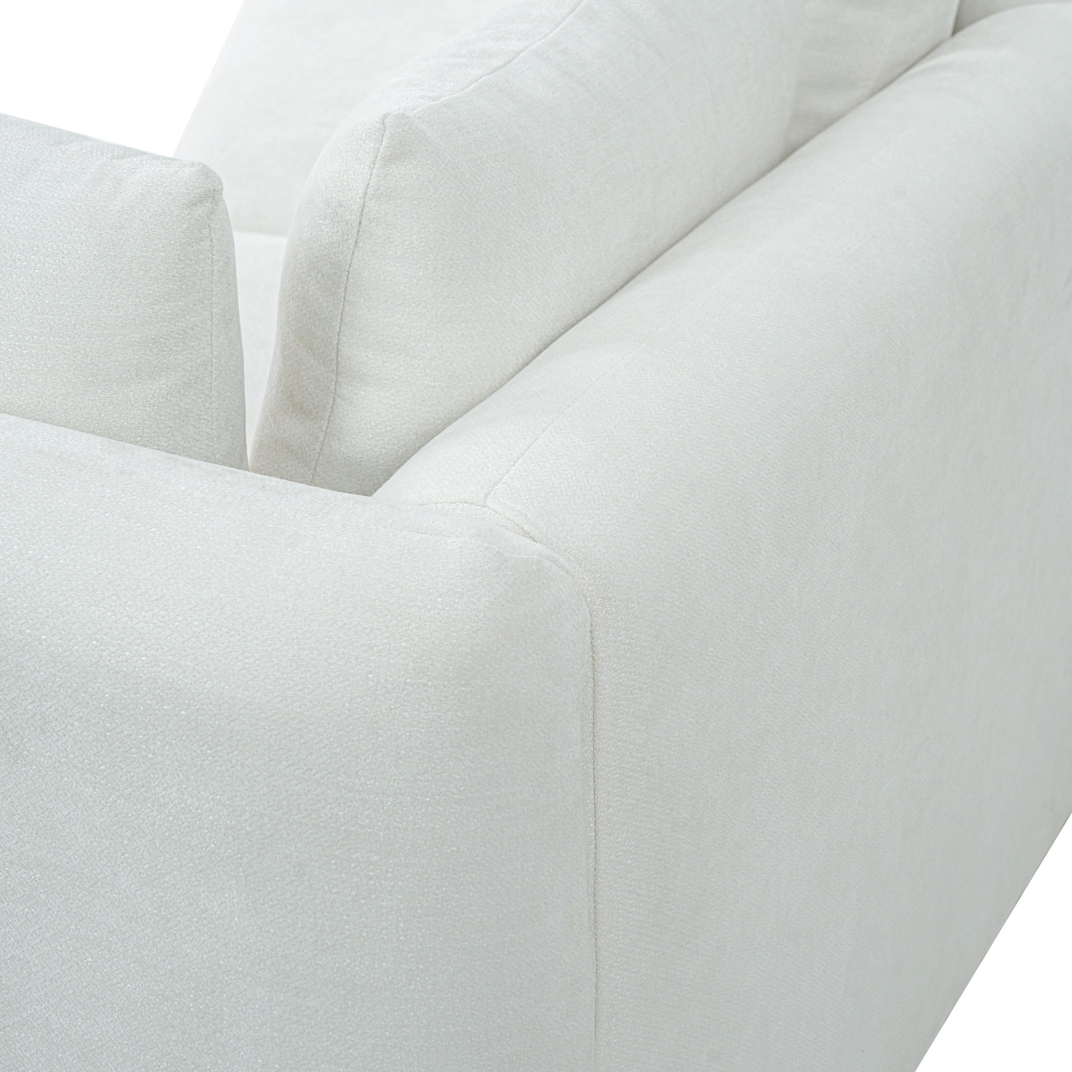 Christopher Knight Home 116.5" Modern Curved Sofa with Cushions and Pillows, 3 Seats, Light Beige
