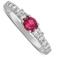 thumbnail image 3 of 1 Carat Ruby and Diamond Engagement Ring in White Gold, 3 of 4