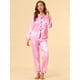thumbnail image 2 of Conjuntos de pijama para mujer Allegra K ropa de dormir de manga larga con botones suave Rosa L, 2 of 6