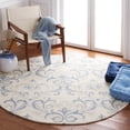 thumbnail image 2 of SAFAVIEH Jardin Garrick Floral Wool Area Rug, Ivory/Blue, 5' x 8', 2 of 10