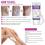 Aliver Hair Removal Cream for Underarms, Intimate Areas, Arms & Legs, Moisturizing with Aloe Vera, 1.76 oz