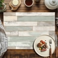 thumbnail image 2 of Placemats Set of 6, Sage Green Wood Grain Place Mats Rustic Retro Wooden Tablemats Washable Placemat Table Decoration for Kitchen Table Dinner Party Home Decor Indoor Outdoor 13x19 Inch, 2 of 9