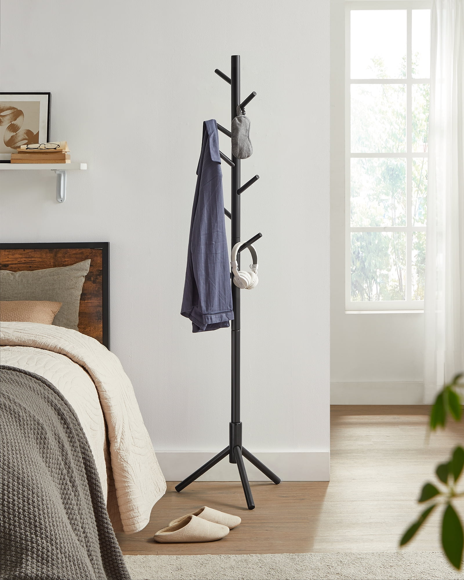 Wooden Coat Rack Freestanding Coat Tree with 4 Height Options and 9 Hooks,  Sturdy Coat Rack Stand fo…See more Wooden Coat Rack Freestanding Coat Tree