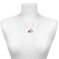 thumbnail image 2 of Delight Jewelry Silver-tone 10mm Red Crystal Drop - Large Goldtone Crystal Initial - B - Charm Necklace, 17.5"+2", 2 of 4