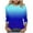 Blue, variant on wdsxpo Shirts for Womens 3/4 Sleeve Casual Crewneck Shirts Gradient Basic Tees Dressy Tunic Business Work Shirts Fall Fashion Tops