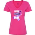 thumbnail image 3 of Inktastic I Wear Purple For My Mom Lupus Awareness Women's V-Neck T-Shirt, 3 of 5