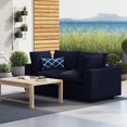 thumbnail image 1 of Modway Commix Sunbrella Outdoor Patio Furniture Loveseat, Navy, 1 of 10