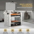 thumbnail image 5 of ROVSUN Hot Dog Roller 2 Tier ETL Certified, 7 Rollers 36 Hot Dog Machine Roller Grill Cooker w/Dual Temp Control, Cover, Warm Light & Drip Tray for Party Home Commercial 2100W, 5 of 8