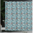 thumbnail image 3 of Ambesonne Fashion Shower Curtain, Men Women Clothes Drying, 69"Wx84"L, Blue Grey and Multicolor, 3 of 4