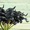 thumbnail image 3 of Morttic 20pcs Artificial Calla Lily Silk Flowers 13.4" for Home Kitchen Wedding Table Decoration (Black), 3 of 18