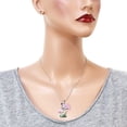 thumbnail image 2 of Flamingo Pendant Necklace Rhinestone Crystal Rhodium High Polished J0093, 2 of 3