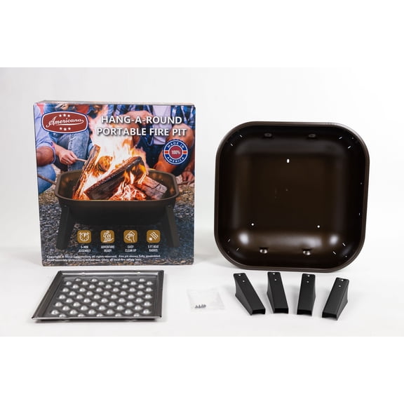 Americana Hang-A-Round Portable Fire Pit – Adventure-Ready, Easy to Carry, and Built for the Outdoors