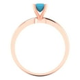 thumbnail image 4 of Clara Pucci 14K Rose Gold 0.5ct Turquoise Solitaire Ring for Women, 4 of 8