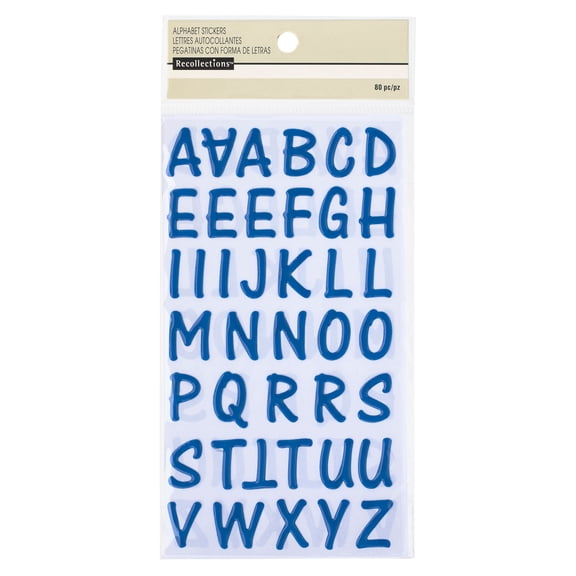 Recollections Epoxy Blue Alphabet Stickers, 12 Packs: 80 ct. (960 total)