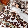 thumbnail image 4 of Castle Fairy Teens Adults Cow Print Twin Bedding Sets 7-Piece,Bohemian Tribal Aztec Bedding Comforter Set Microfiber,Farmhouse Animal Breathable Sheet Sets,Microfiber Bedroom Decor,Reversible, 4 of 8