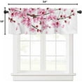 thumbnail image 6 of Curtain Valances Drapes Cherry Blossoms Flower, Rod Pocket Window Treatment for Bedroom Small Window Kitchen, Thermal Insulated&Washable Curtains, Spring Pink Floral, 1 Panel, 54x18inch, 6 of 6