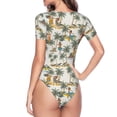 thumbnail image 4 of Naloa Hawaiian Style Women's Short-Sleeved Onesie, One-Piece Swimsuit for Parties, dates, clubs - Small, 4 of 9