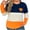 Orange, variant on tarylea Over Size Tops for Women Color Blocked Crew Neck Tshirts Long Sleeve Casual Loose Dailywear Homewear