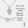 thumbnail image 2 of Collar De Cruz Con Zirconias Unisex De Plata 925 Plateado, 2 of 5