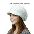 thumbnail image 4 of Mightlink Winter Women Hat Solid Color Commuting Beanie Headgear Thick Plush Knitted Short Brim Windproof Heat Retention Hat Outdoor, 4 of 5