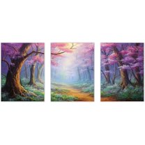 Hieng Four Seasons Forest Posters Canvas Wall Art Decor,Spring Summer Autumn Winter White Picture Artwork Painting For Living Room Bedroom(only canvas)