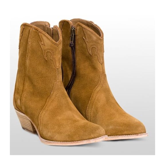Free People Women's New Frontier Suede Western Boot, Camel, 36