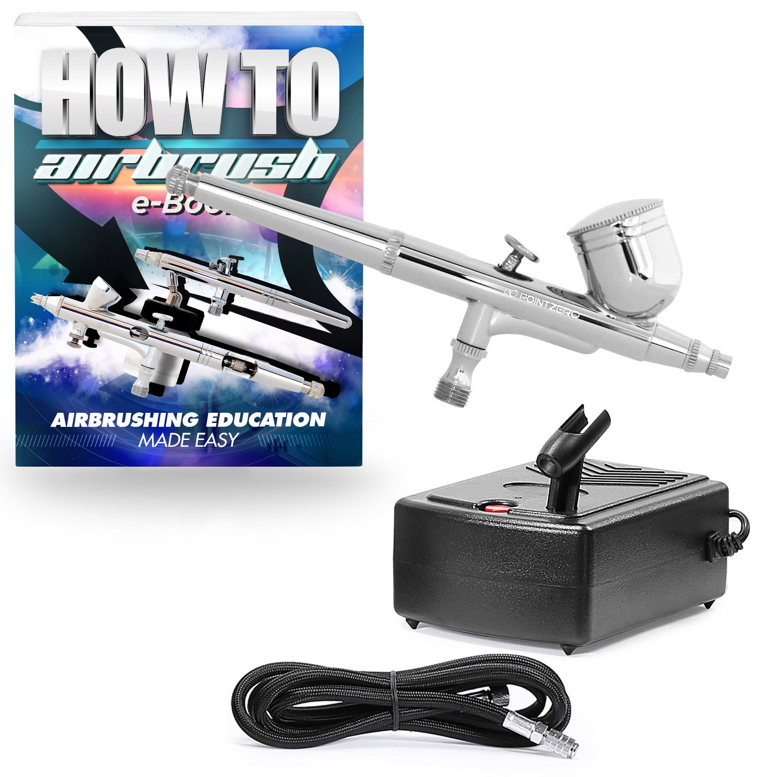 PointZero Multipurpose Dualaction Airbrush Set Mini Compressor Kit