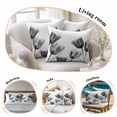 thumbnail image 5 of Throw Pillow Covers 16x16 Inch Set of 2 Tulip Flower Decorative Pillow Covers Black Gray Cushion Cover Pillowcase for Sofa Couch Bed Home Decor, 5 of 9