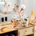 thumbnail image 6 of Clear Storage Jar 2.75x 4.13 Inches One Sizex2 Cotton Swabs Cans Translucent Plasticental Floss Cans Cotton Pads Cans Bathroom Canisters Brown Mushroom, 6 of 7