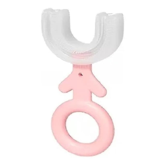 Yaju Toothbrush Children's Tooth Massager,u Type Children's Toothbrush Manual Lazy Toothbrush Clean Teeth Baby Clean Mouth Mouth Toothbrush (pink) (5