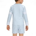 thumbnail image 3 of Edvintorg Boys Swimsuit Cute Printed Long Sleeve 3 Piece Bathing Suit with Swim Cap Summer Vacation Swimwear for Boys Size 1-10, 3 of 8