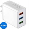 Wall Charger Plug, 10-Pack 3.1A 3-Muti Port USB Adapter Power Plug Charging Station Box Base Replacement for iPhone 11 Pro Max/X/8/7, iPad, Samsung Phones and More USB Wall Charging Block