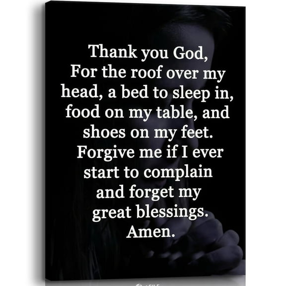 Thank God Wall Art Christian Wall Decor Inspirational Bible Verse Canvas Poster Religious Motivational Picture Print for Bedroom Living Room Prayer Room Home poster