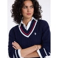 thumbnail image 3 of U.S. Polo Assn. Women's Varsity V-Neck Cable Sweater, 3 of 4