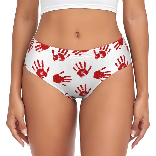 Balery Bloody Hand Ropa Interior de Algodón para Mujer con Dibujo – Braguitas Cómodas y Elásticas, Estilo Clásico-3X-Large