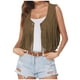 thumbnail image 2 of ICHUANYI Clearance Women's Ethnic Jacket Round Neck Sleeveless Cardigan Vintage Solid Lightweight Coat(Green, XXL) ICHUANYI WER2023080902895, 2 of 7