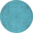 thumbnail image 1 of Ahgly Company Indoor Round Oriental Light Blue Industrial Area Rugs, 4' Round, 1 of 4